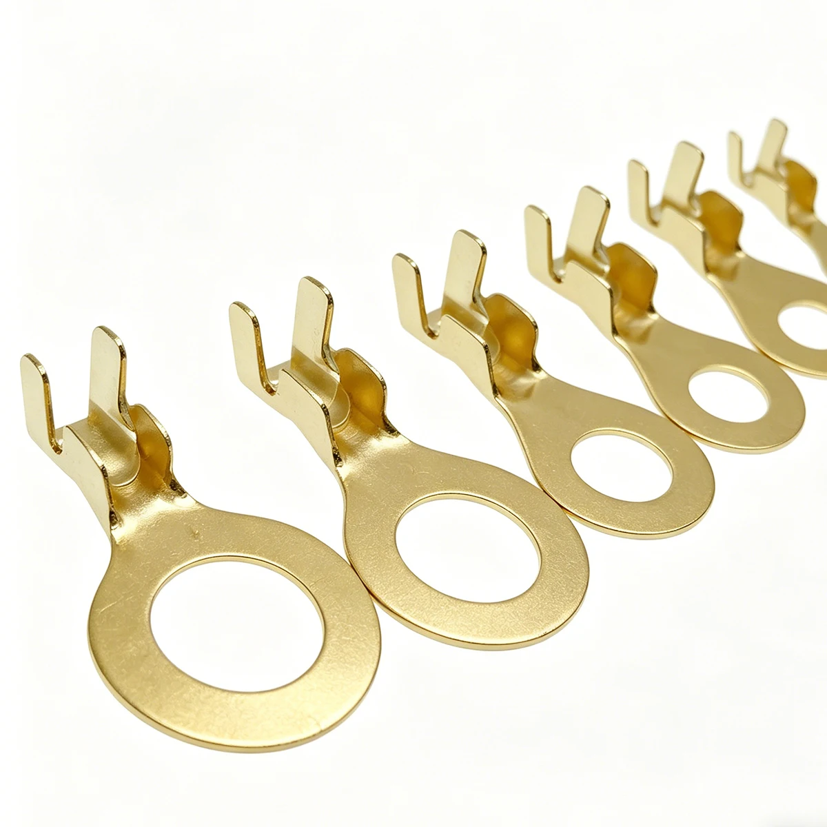20/50Pcs Copper Ring Terminal Cold-Pressed Crimping Connector M4/M5/M6/M8 O-Type Opening End Ground Lugs for Automotive Wiring