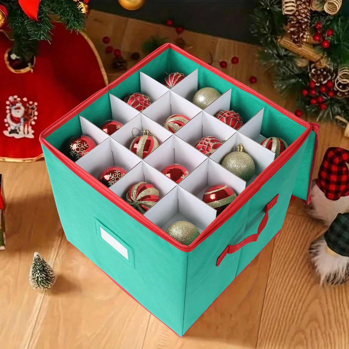 

64 Grid Baubles Storage Box Translucent Christmas Balls Storage Containers Xmas Tree Decorations Divider Toys Storage Organizer