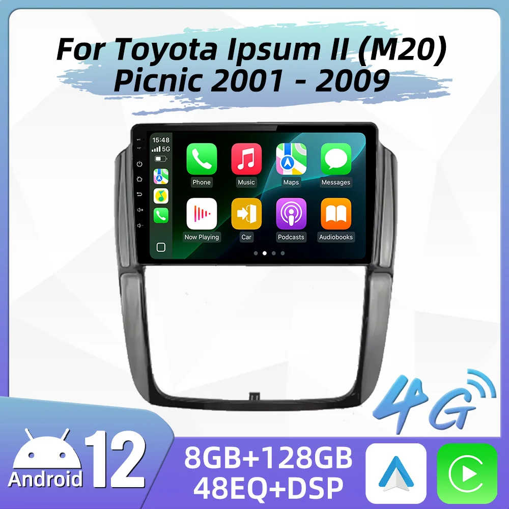 

Carplay Auto для Toyota Ipsum II (M20) Picnic 2001-2009 Автомобильный радиоприемник Android Автомобильный мультимедийный плеер GPS-навигация Стерео 2Din 4G