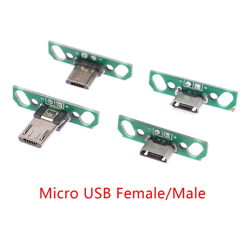 For Micro Data Charging Cable Jack Test Board With Pin Header 90 Degree Micro USB Female Male Connector