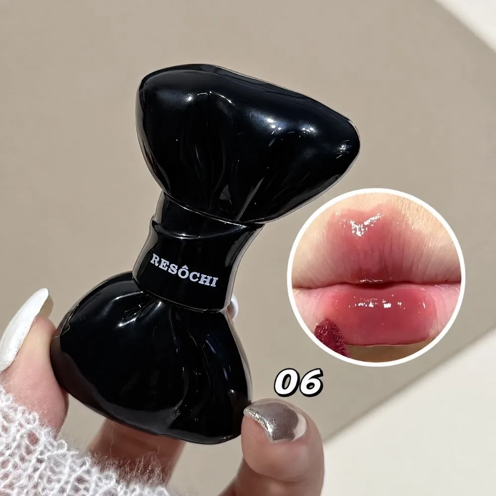Bow Tube Jelly Mirror Lip Gloss Moisturizing Watery Texture Bowknot Lip Tint Long Lasting Non Sticky Liquid Lipstick Lip Makeup