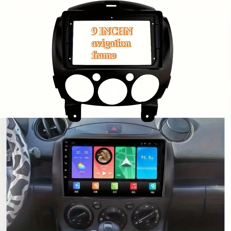 9-Inch Car Radio Fascia for Mazda 2 And Demio Models  2007 Onwards Designed for Stereo CD Panel  Including GPS And DVD Frame