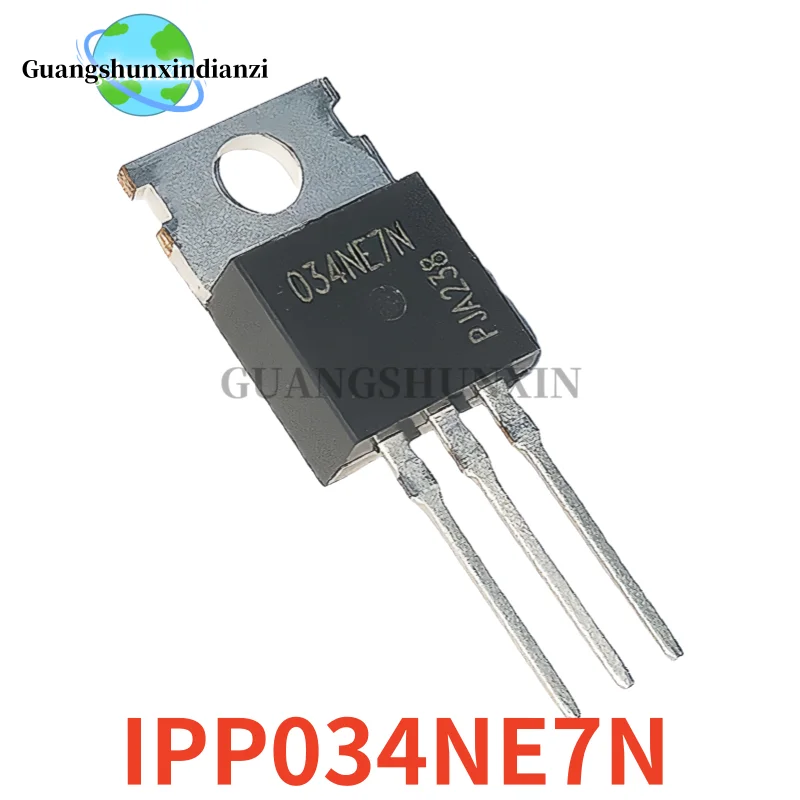 10-20PCS/LOT 100% NEW IPP034NE7N 034NE7N TO-220 75V 100A Field effect transistor In Stock
