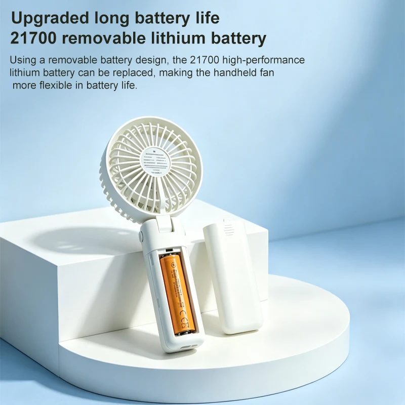 High-speed handheld fan 1503 model aircraft brushless motor replaceable 21700 battery folding portable small fan