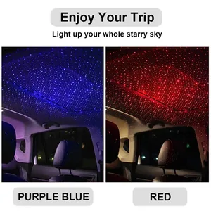 2 PCs Mini -LED -Autodachstern Nachtlicht angetrieben von USB Galaxy Star Projector Plug Play Auto Dach Room Room Dekoration Lampe Atmosphäre 8 Hauptverkaufsprojektor Samsung Portatil - №4