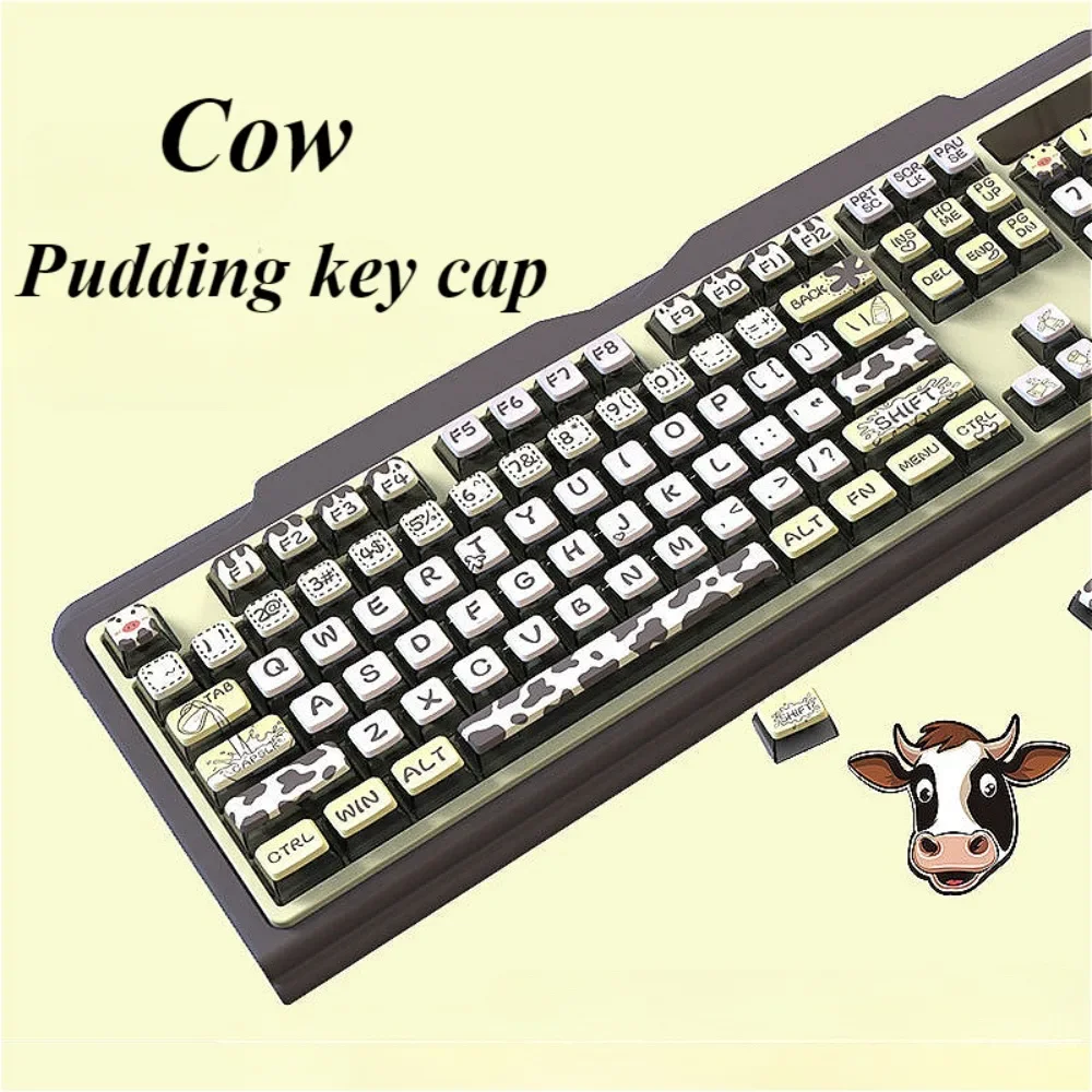 

Cow 116-key PBT ASA keyboard keycaps for MX switches, custom mechanical keyboard accessories