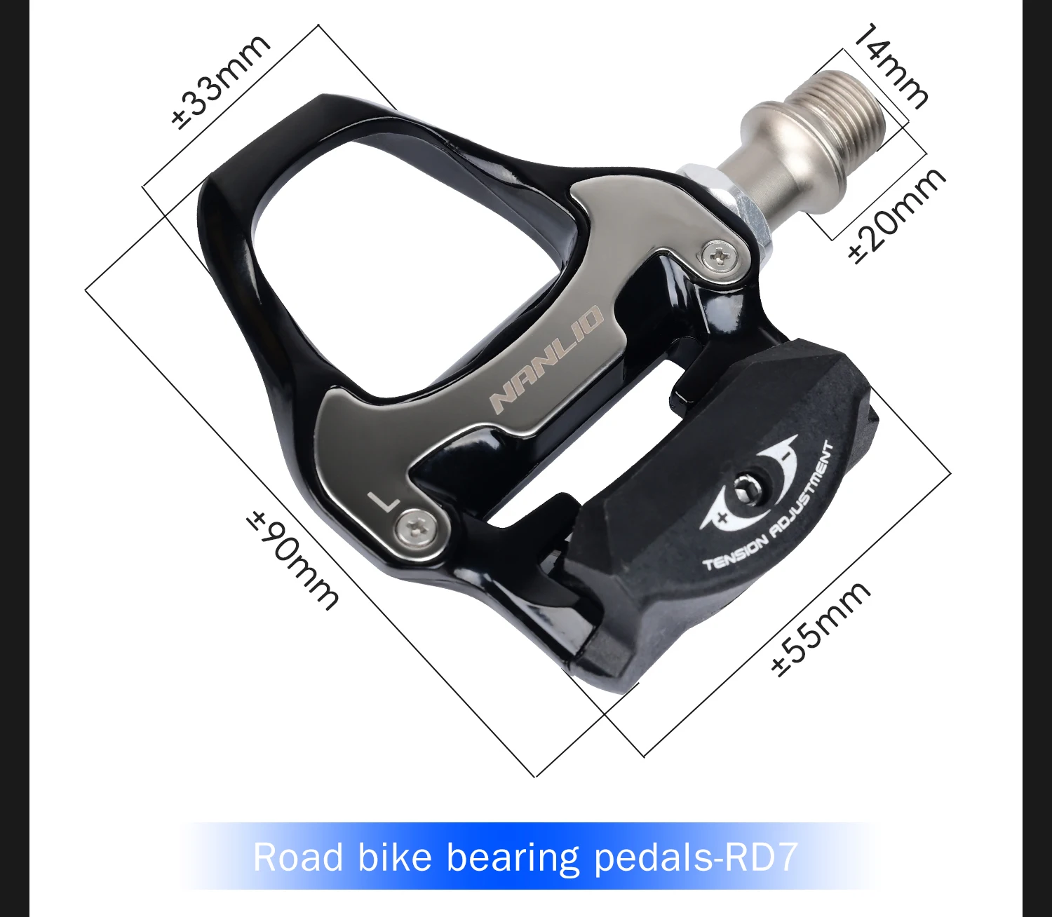 Nanlio SPD-SL Rennrad-Pedale, Klickpedale mit 6 ° Stollen, Leichtes Hybrid-Nylon/Legierung, abgedichtetes Lager (Bestseller) – Detail 4