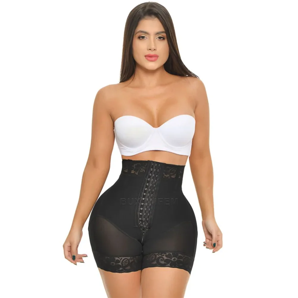 High Waist Push Up Shorts with 3 Rows of Bootylicious Enhancement Snaps Fat Burning Highly Compressed Soft Butt Lifter Leggings