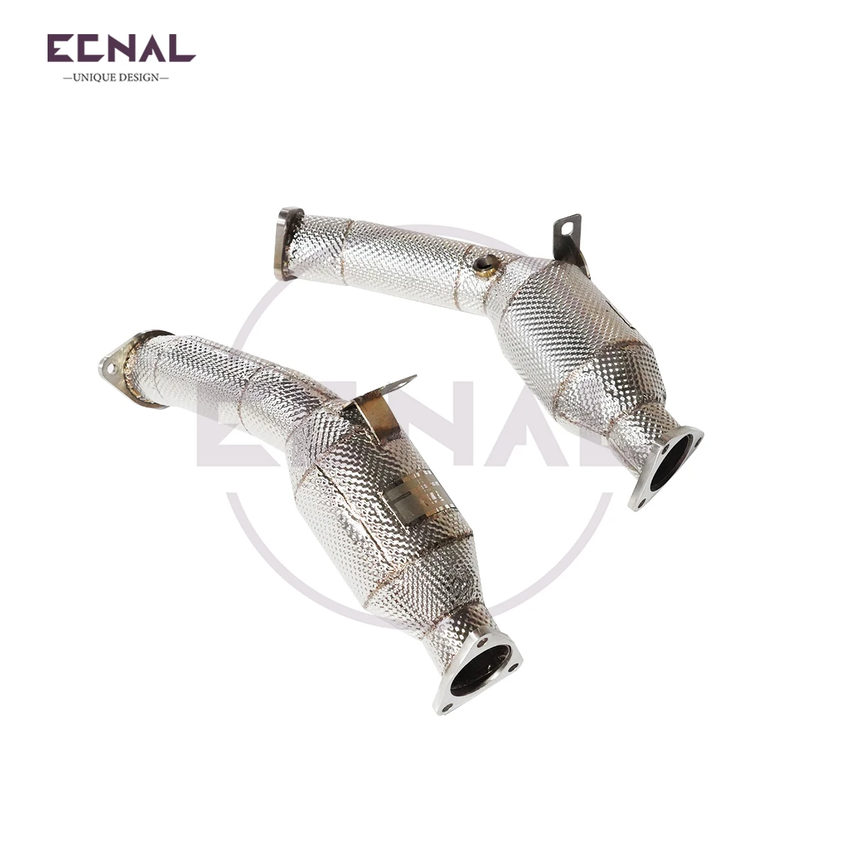 Ecnal Exhaust Downpipe for Nissan 370Z VQ37 3.7L High Quality SUS304 Sport Exhaust Pipe System with Catalytic Converter