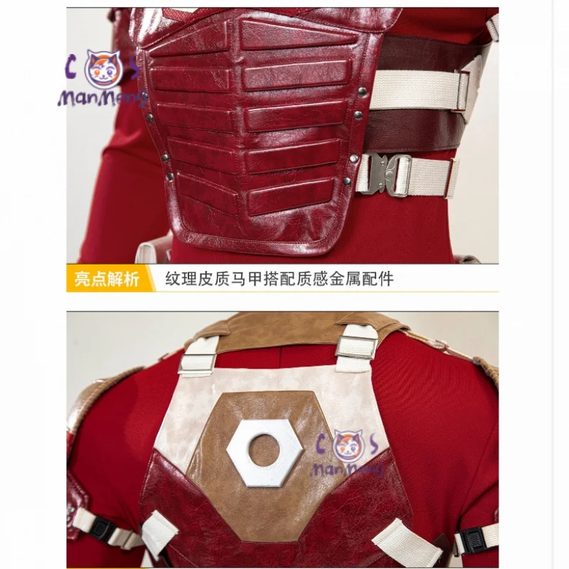 Movie superhero Thunderbolts Red Guardian Cosplay Costume Hat shoes mask gloves prop set Halloween men's fantasy leather uniform - Image 4
