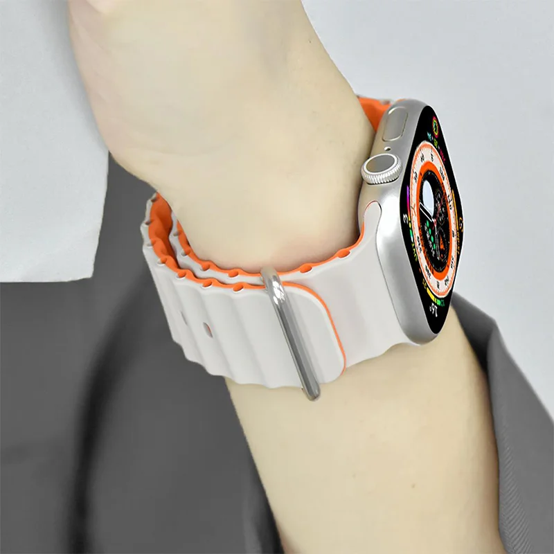 Ocean strap For Apple watch Ultra 49mm band 44mm 45mm 40mm 41mm 42/46mm silicone Original 1:1 bracelet iWatch serie 8 7 6 5 4 10