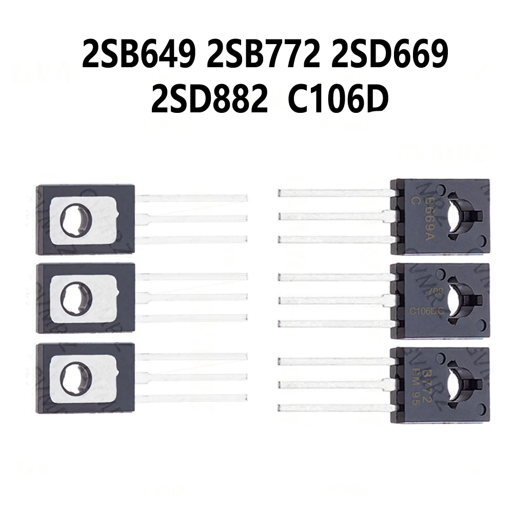 10/20/50PCS TO-126 2SB649 2SD669 2SB772 2SD882 2SC106D B649 D669 B772 D882 TO-126  C106D