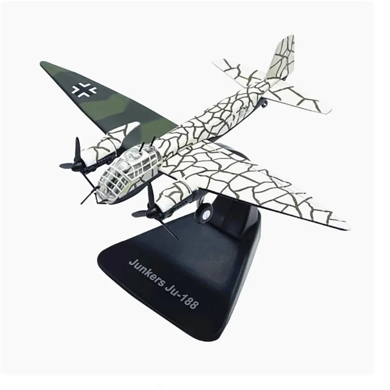 Escala fundida 1:144 Junker alemán JU-188, modelo de avión de simulación de aleación de bombardero medio, regalo de decoración terminado