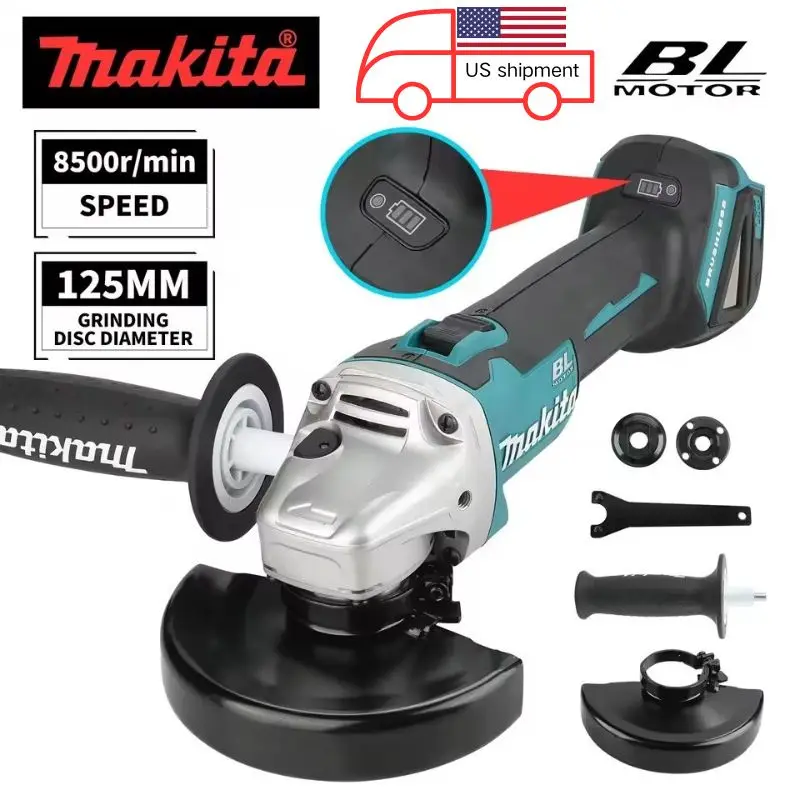 Makita DGA404 18V Brushless Electric Angle Grinder 125mm Cordless Grinder Metal Wood Grinding Polishing Cutting Power Tool，Shipping from the USA