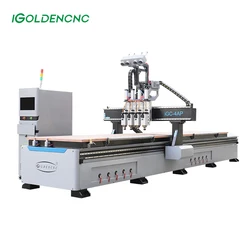 Automatic Cnc Woodworking Four Spindle Heads Wooden Door Router Kitchen Cabinets Processing Furniture Making Machine