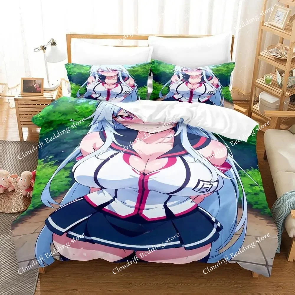 New Sexy Lactating girl, Young Woman Large Chest Bedding Set Anime three-piece Set Adult Kid Bedroom Duvetcover Sets Personality