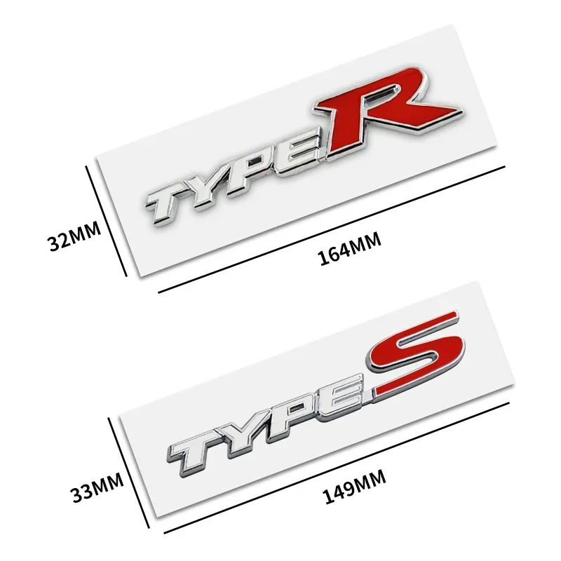 3d Metal Type S Logo Type R Emblem Letters Car Trunk Badge For Honda Civic Accord CRV Hrv Jazz FK2 FN2 EP3 Sticker Accessories