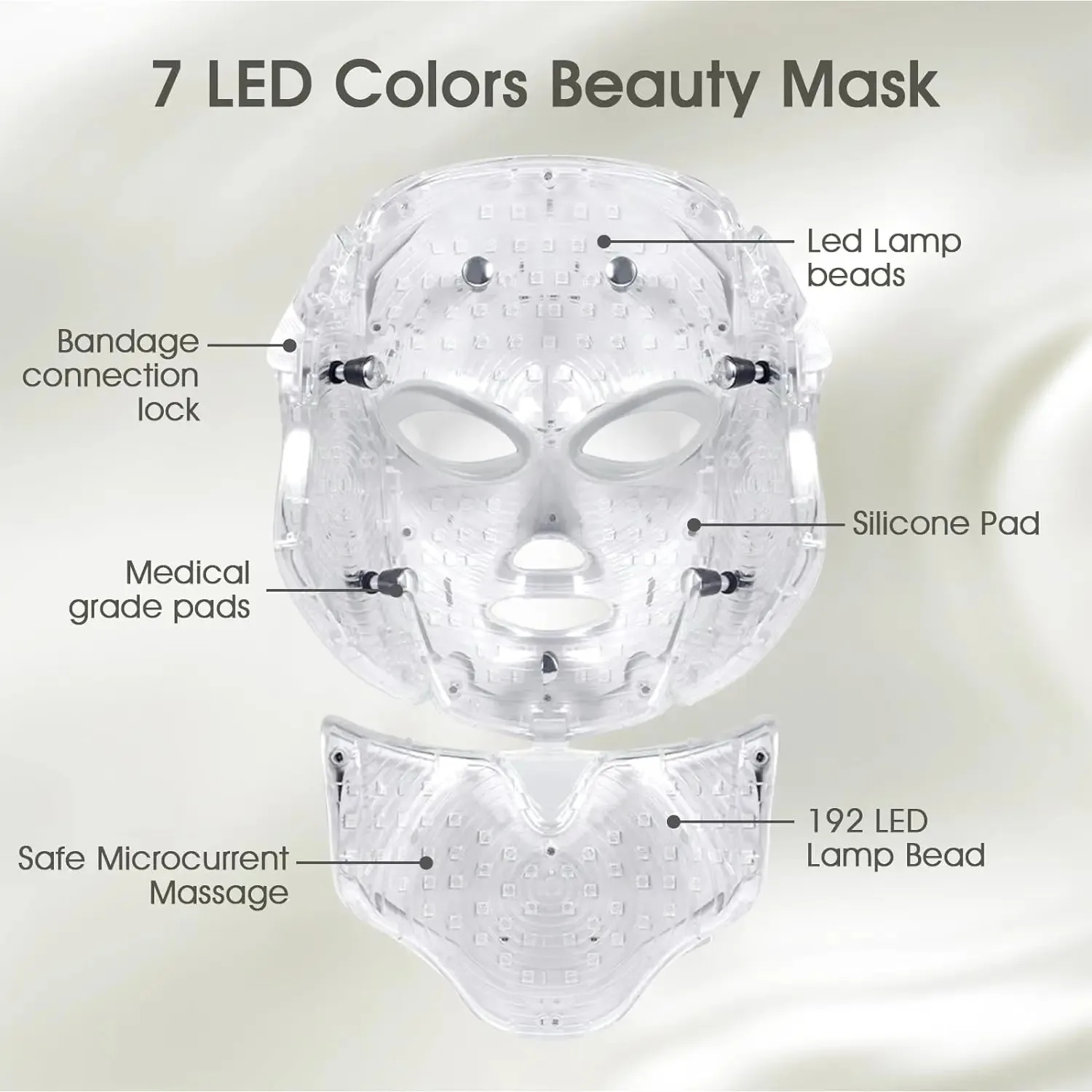 7 สี LED Light Therapy Face Beauty Facial อุปกรณ์ Red Light Therapy Skin Care หน้ากาก LED Home ใช้อุปกรณ์ความงาม