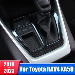 Car Gear Shift Panel Frame Protector Trim Cover Sticker For Toyota RAV4 2019 2020 2021 2022 2023 RAV 4 XA50 Hybrid Accessories