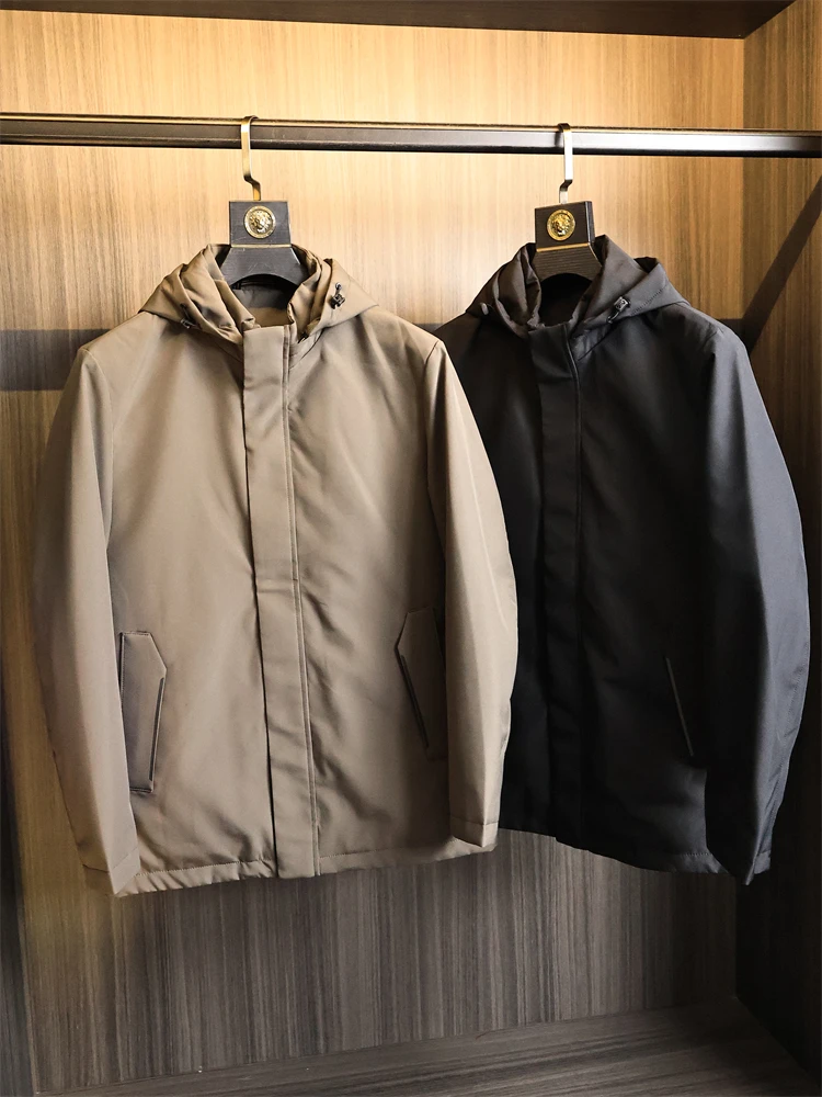 

Мужское хлопковое джетовое пальто с капюшоном из стеганого полиэфирного волокна, водонепроницаемое теплое зимнее пальто с подставкой