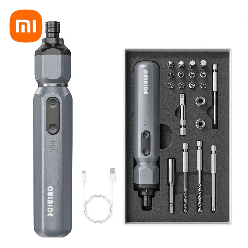 xiaomi oulaide conjunto de chave de fenda eletrica bateria de litio recarregavel manutencao domestica reparo de led ferramenta de chave de parafuso 01