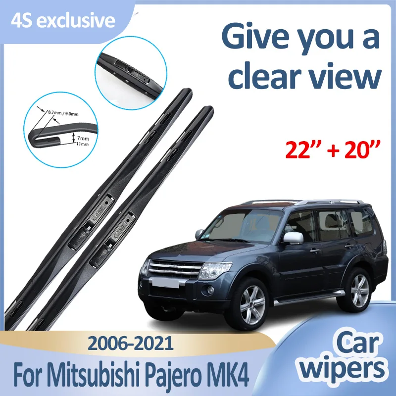 

Автомобильные передние щетки стеклоочистителя для Mitsubishi Pajero MK4, аксессуары Montero Shogun 2006-2021, прочные шумоподавляющие дворники для ветрового стекла