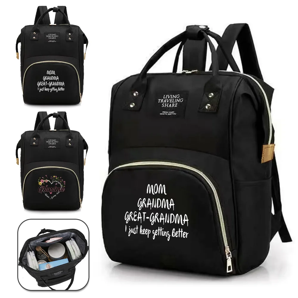 

Maternity Bag Large Capacity Waterproof Lightweight Grandma Printing Series Multi-Function Storage Travel Mommy Bags