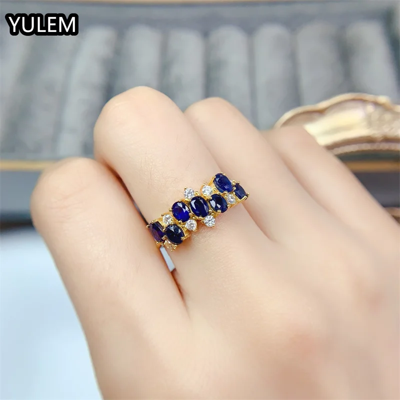 

Классическое кольцо с сапфиром 3x4 мм, натуральный сапфир, настоящее твердое серебро 925 пробы, лучший подарок на годовщину для женщин