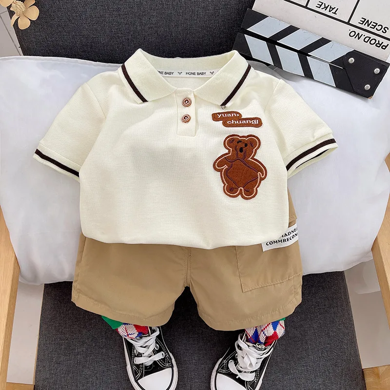 Boys Summer Mother Kids Short Sleeve Sets New Style Boy Baby Casual Cotton Clothes Fashion Children Stylish Handsome 2pcs Suits