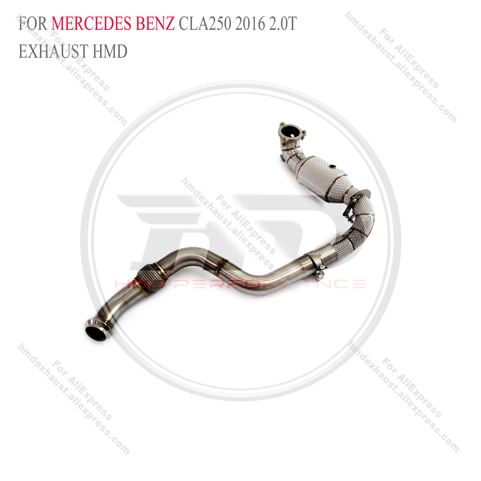 HMD Exhaust System High Flow Performance  Downpipe for Mercedes benz CLA250 2016 2.0T  With Heat shield