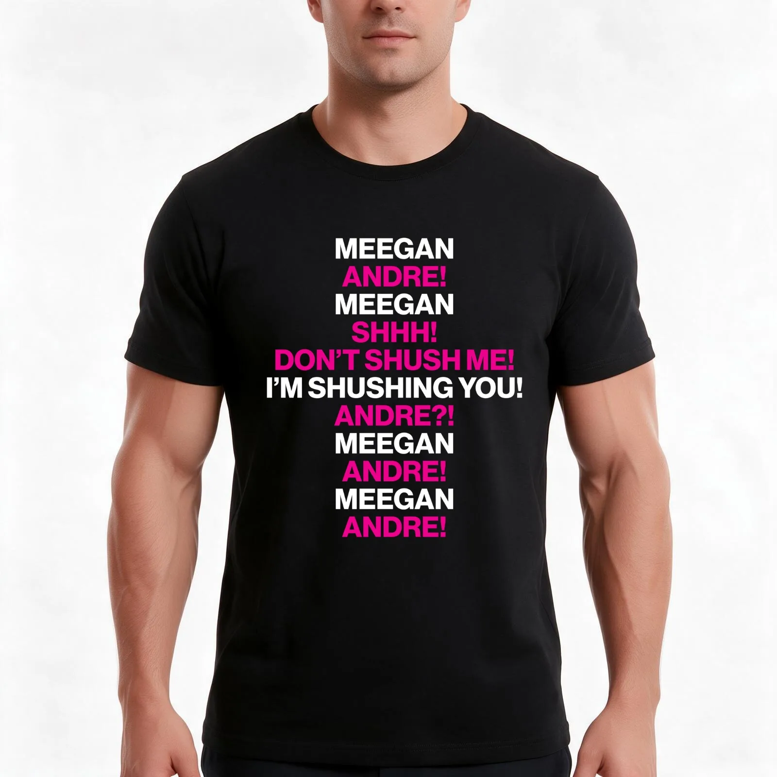 Meegan And Andre At The Movies (Black Version) T-Shirt, Summer Casual Cotton Tee, Oversized Streetwear Tops, Unisex Men Women