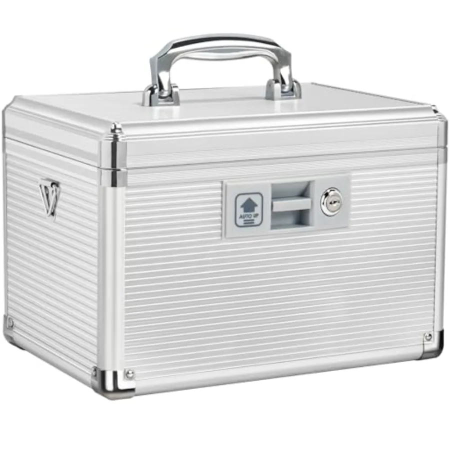 

Алюминиевый контейнер для медикаментов с ключом, аптечка первой помощи со съемным лотком для хранения лекарств и таблеток