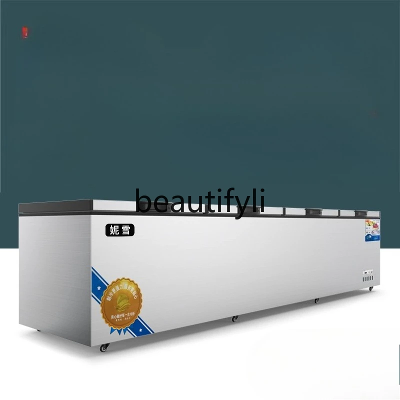 

Double Compressor Quick Freezing Large Freezer Commercial Horizontal Display Cabinet Refrigerated Freezer Large Capacity