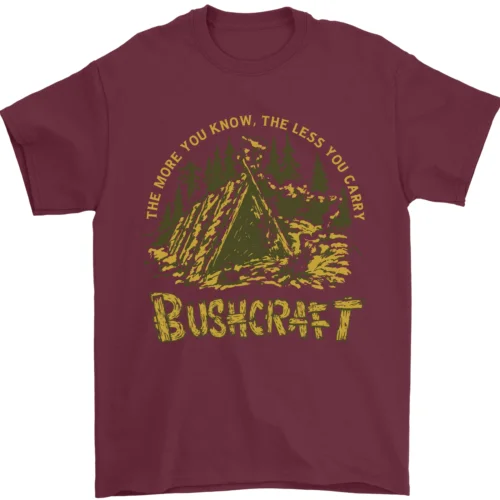 Bushcraft Funny Outdoor Pursuits Camping Scouts Mens T-Shirt 100% Cotton