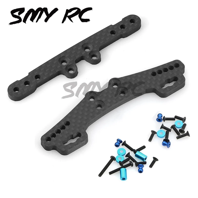 

Carbon Fiber Front and Rear Shock Tower Damper Stay 54452 54453 for Tamiya XV01 XV-01 1/10 RC Car Upgrade Parts Accessories