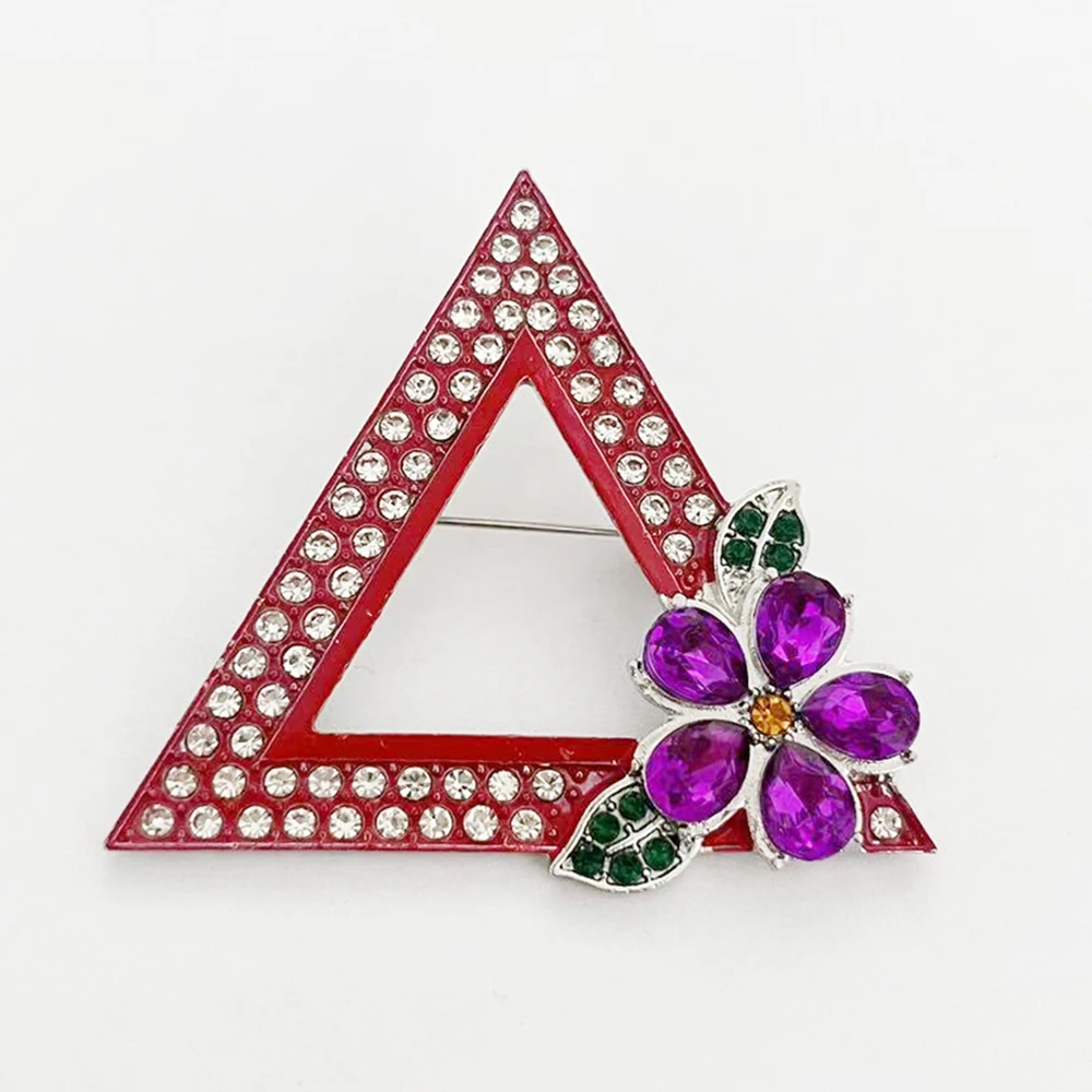 Handmade custom design of the Violet Pyramid brooch for the Greek Delta Friendship Association