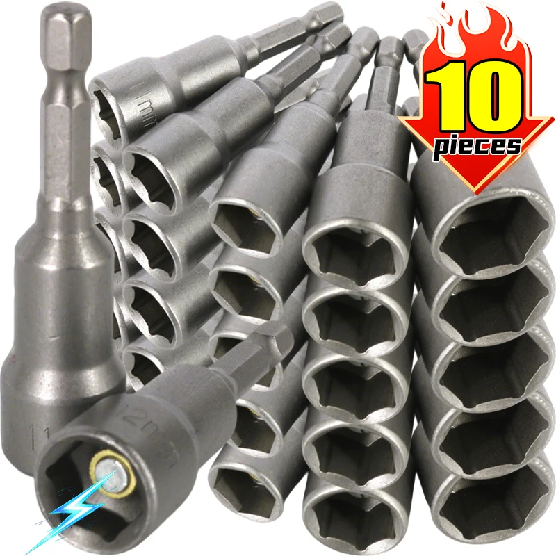 

Magnetic Hexagonal Screwdriver Sockets Adapter Electric Drill Wrench Hex Shank Impact Nut Drill Bit Deepening Sleeves Tools