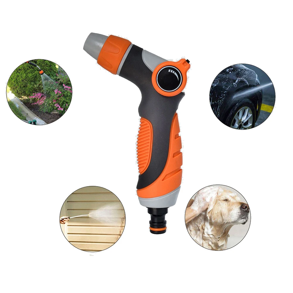 High Pressure Water Gun Thumb Control Water Hose Nozzle Sprayer 10 Modes Garden Sprinkler for Heavy Duty Washing Garden Watering