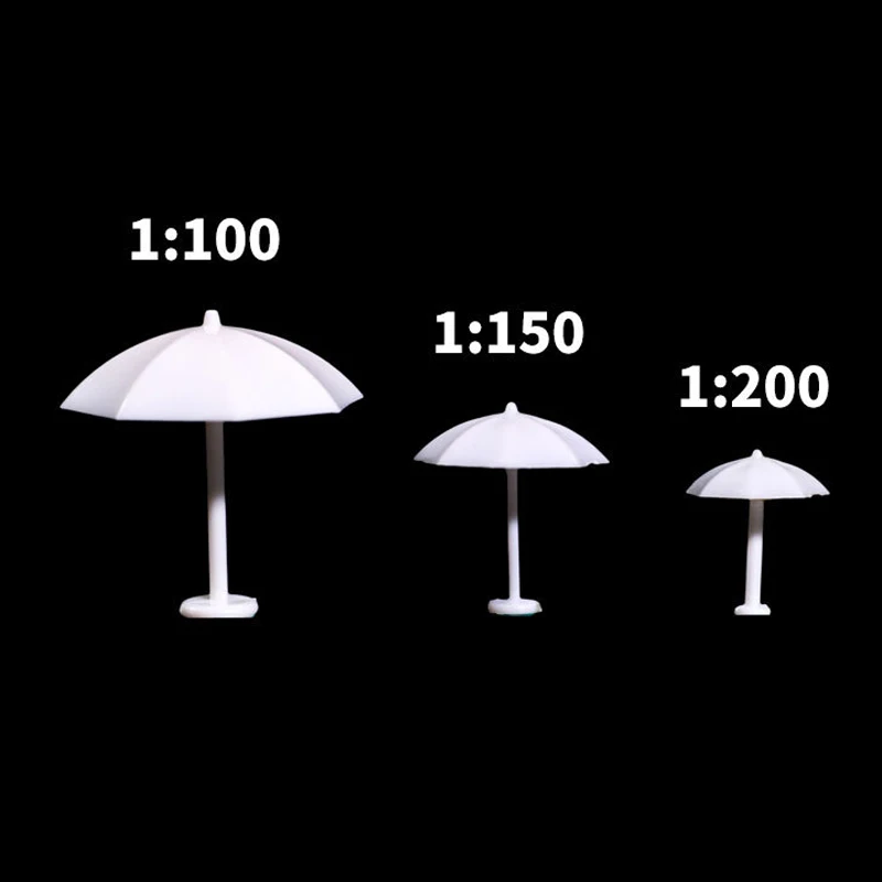 ขนาด1:100 1:150 1:200 Miniature ร่มสำหรับกลางแจ้งหาดทรายตารางฉากวัสดุ Diorama ชุด10ชิ้น/ล็อต