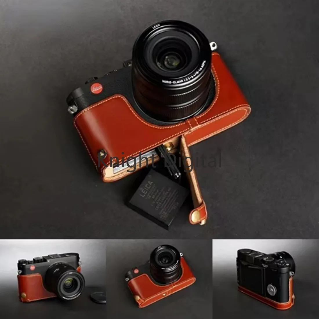 حقيبة جلد البقر الأصلي كاميرا الجسم نصف حافظة لهاتف Leica X XV Vario Mini M Typ113 حافظة قاعدة واقية كامميلرا ريين كورفير