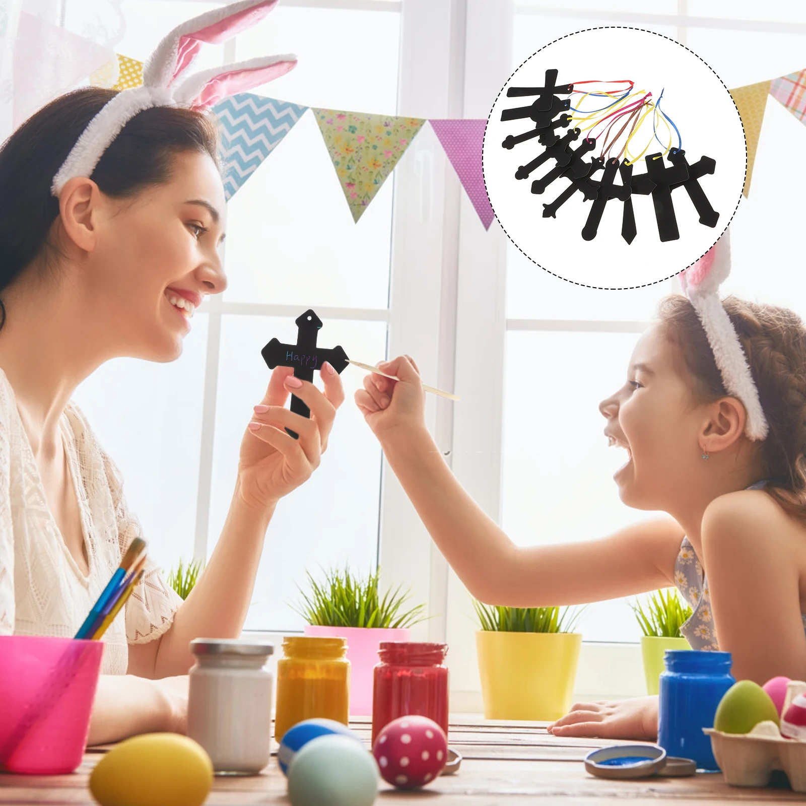 

Bookmark Scratch Craft Supply Party Supplies for Kids Cross Favors Decoration Painting Black Materials Child