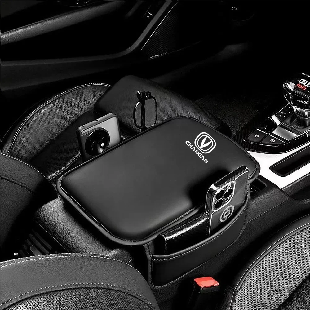 Leather Car Armrest Protective Pad Console Decoration For Changan Eado UNI-K CS75 Plus UNI-T CS55 Interior Styling Accessory