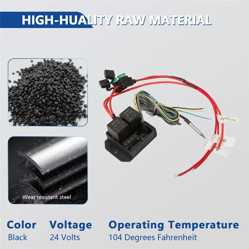 

0444 цифровой контроллер вентиляторов радиатора, переключатель 12 В, регулируемый диапазон температур, цифровой электрический термостатический переключатель вентилятора, комплект