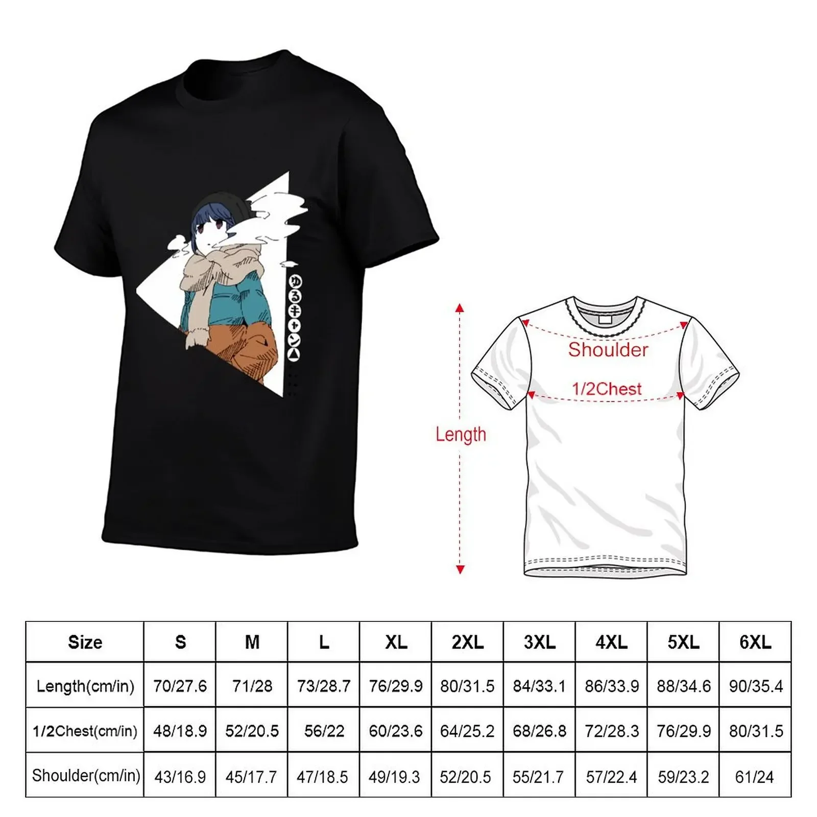 Rin Shima △ Yuru Camp Perfect anime T-Shirt anime boys whites plain white t shirts men