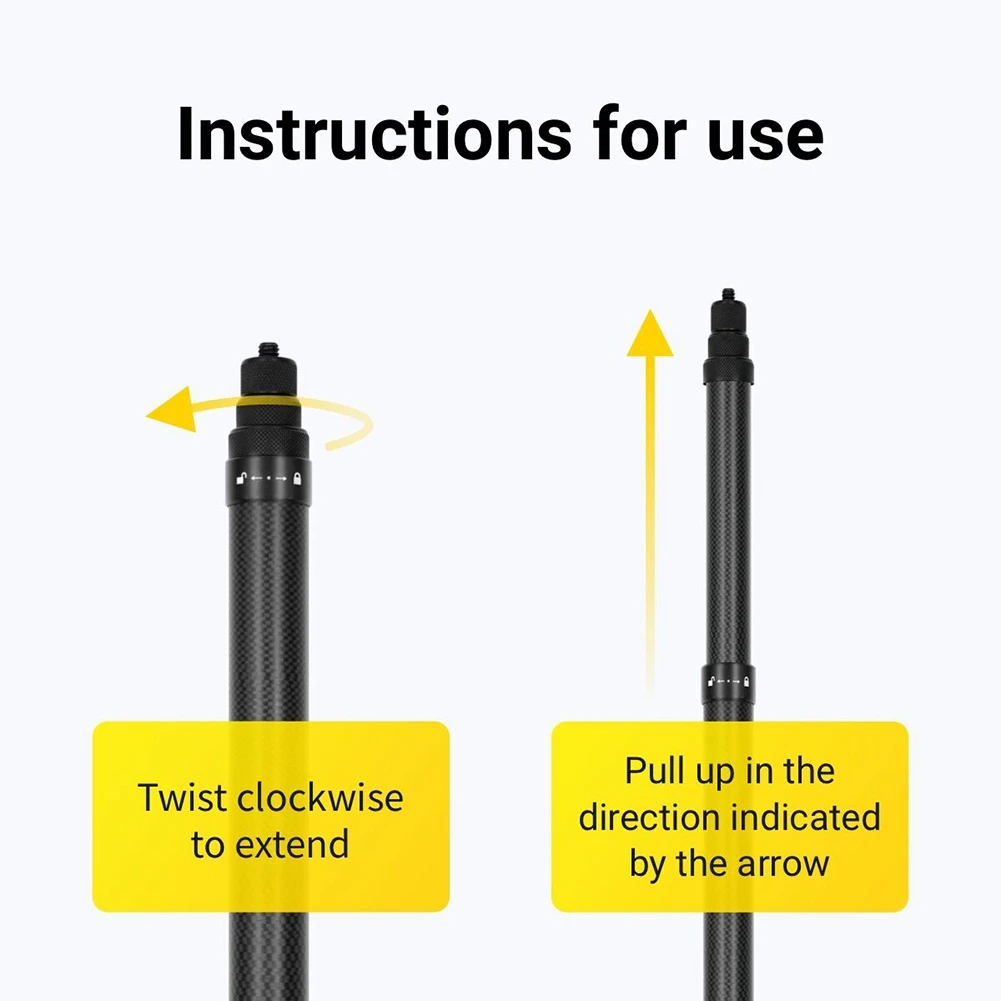 Ultra-Long Carbon Fiber Selfie Stick Adjustable Extension Rod for X2 / ONE R / Selfie Stick