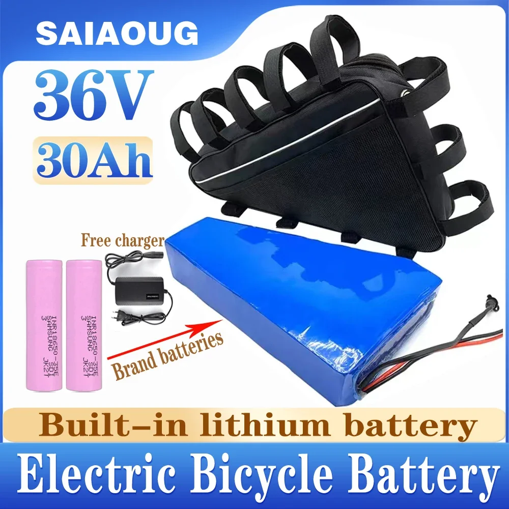 

Ebike Battery 36V 50AH 20AH 24AH Triangle Case Electric Bicycle Batteria Sam-sung Pack for Bafang TongSheng 500W 700W 1000W