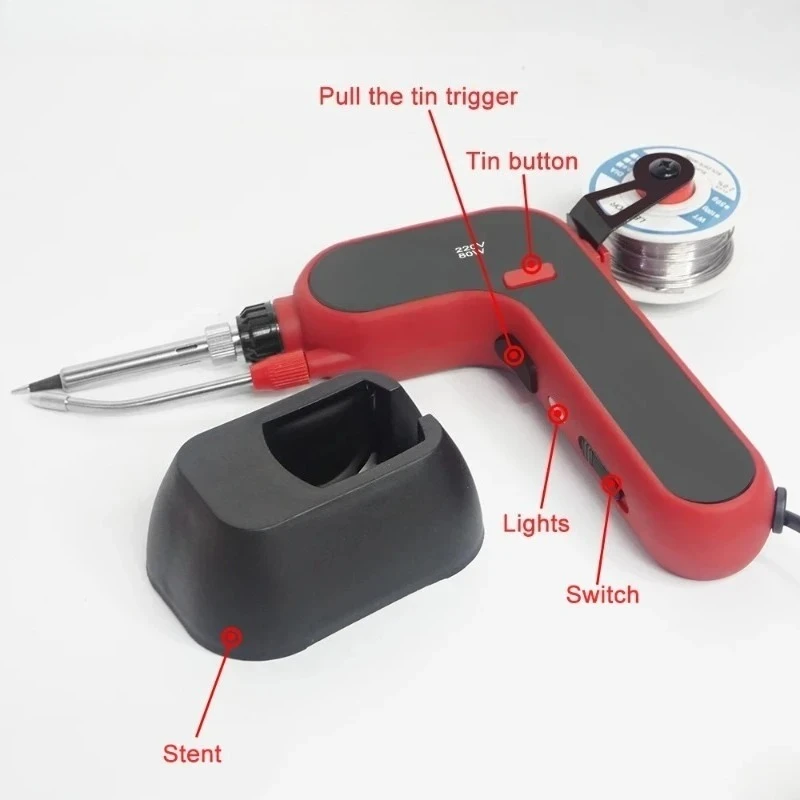 Handheld Internal Heating Auto Tin Feed Soldering Iron Welding Repair Tool