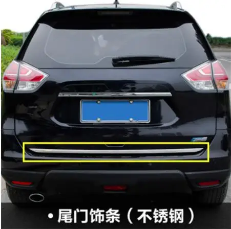 For Nissan x trail Accessories Door Sticker Stainless Steel Tail Door Trim for x-trail t32  Car-Styling 2014 2015 2016 2017 2018