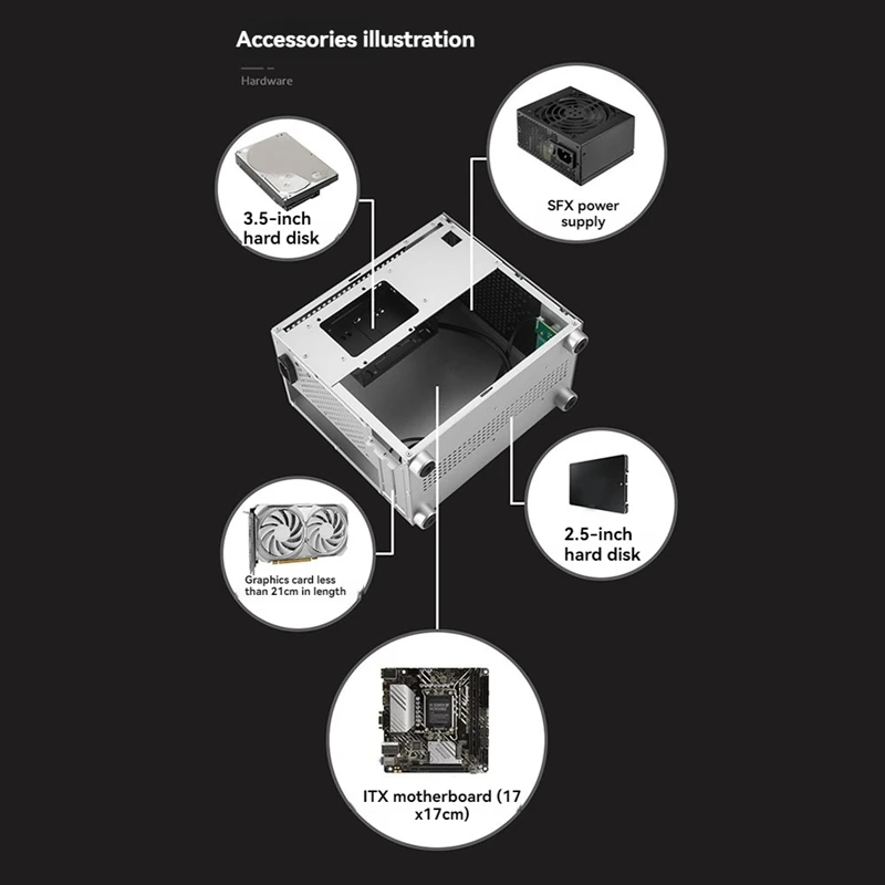 Micro-ITX Case PC Case SKTC A17 SGCC Computer Case Support Micro-ITX Mini PC