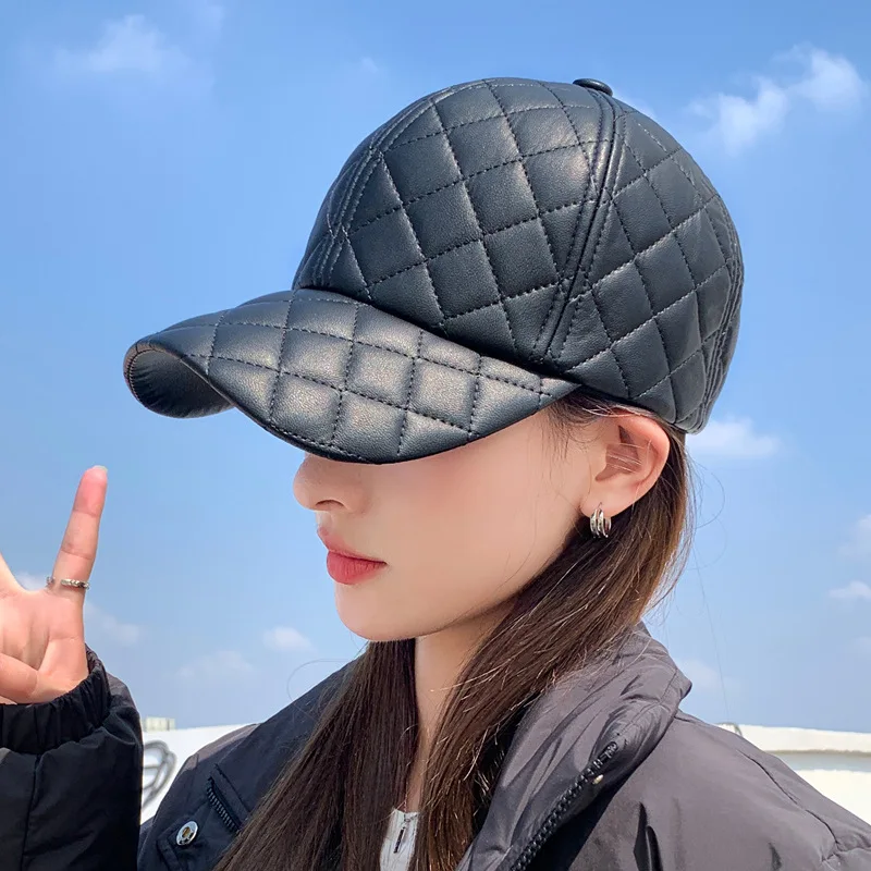 

Vintage Plaid Baseball Cap Simple Couple Cap Anti-cold Warm Rebound Cap Fashion Trend Hat Street Trend Hip-hop Hat